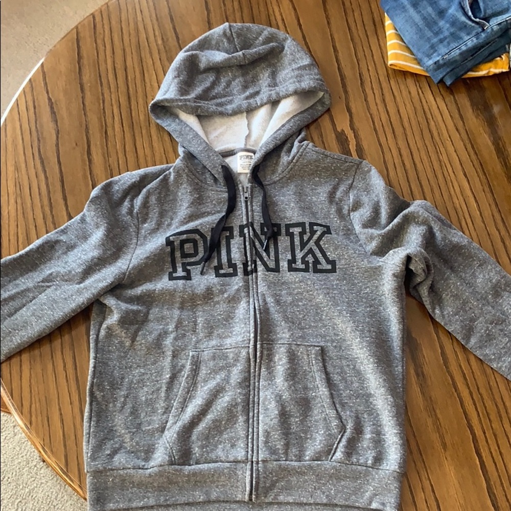 Pink zipped up hoodie